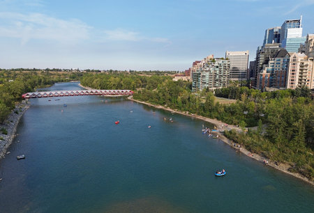 Bow River - Calgary, Canada.の写真素材