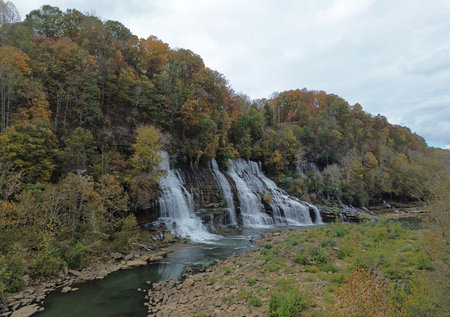 Landscape with Caney Fork and Twin Falls, TN