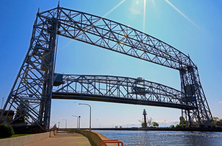 View at the Aerial Lift Bridge - Duluthの写真素材