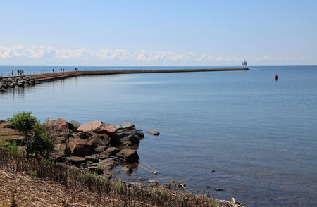 Breakwater around Agate Bay, Minnesota