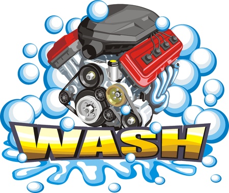 sign of the washer of the car enginesのイラスト素材