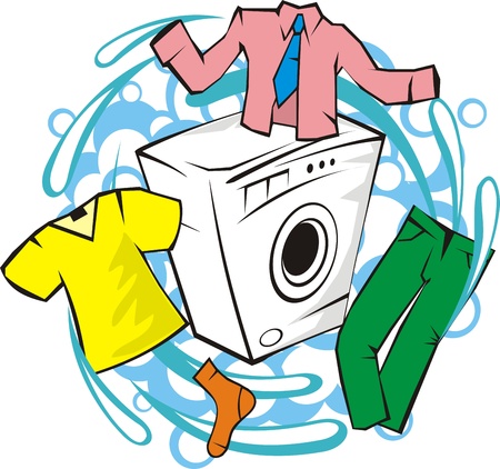 Fast drying washing service signのイラスト素材