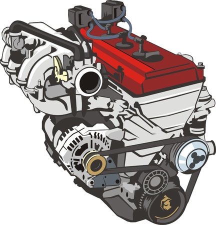 Engine of internal combustion frontalのイラスト素材