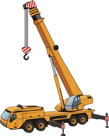 lifting tap with lifted by dart mobile heavy lifting craneのイラスト素材