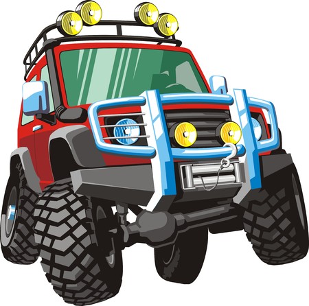  Four-wheel drive vehicle for heavy traffic conditionsのイラスト素材