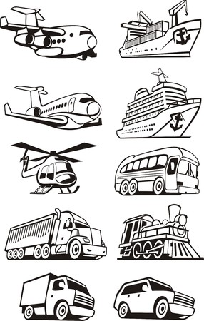 vehicles for the transport of passengers and cargoのイラスト素材