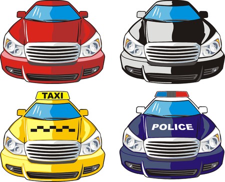 four front passenger car parts for different purposesのイラスト素材