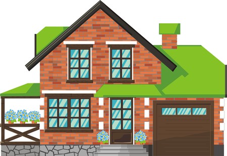 small down town house for familyのイラスト素材