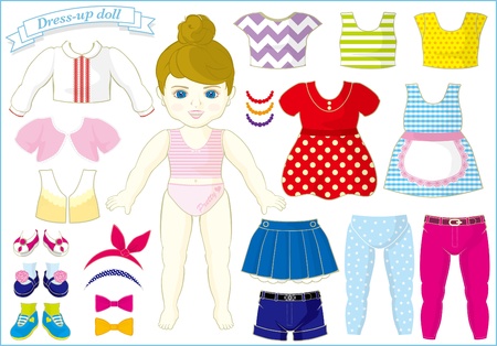 dress up doll のイラスト素材