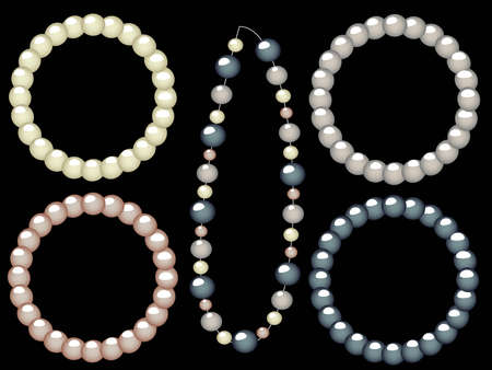 Jewelry pearls circleのイラスト素材