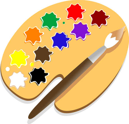A palette of paints the artistのイラスト素材