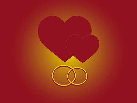 vector illustration -Heart and rings for loversのイラスト素材