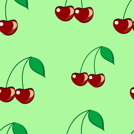 Sweet cherry seamless pattern