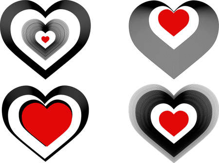 four hearts blackのイラスト素材