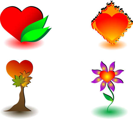 collection of items on the Love of Natureのイラスト素材