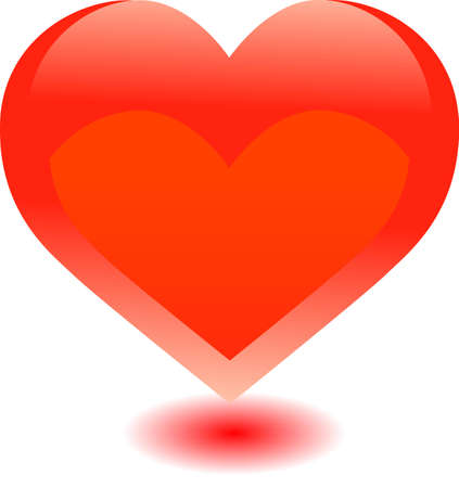 one large red heart on the day of St. Valentineのイラスト素材