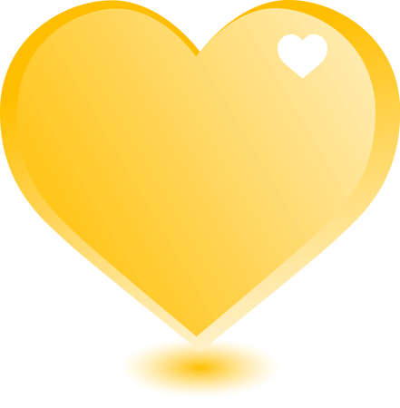 one large gold heart on the day of St. Valentineのイラスト素材