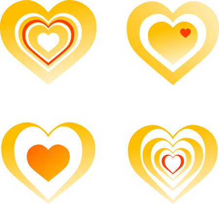 hearts on the day of St. Valentineのイラスト素材