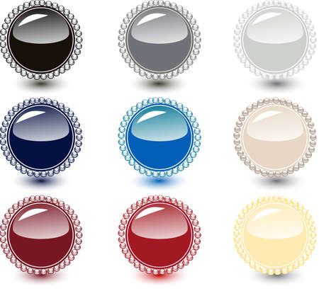 nine beautiful color images of pearl designのイラスト素材