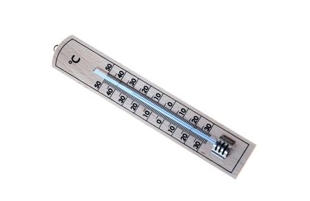 wood thermometer isolated on white background