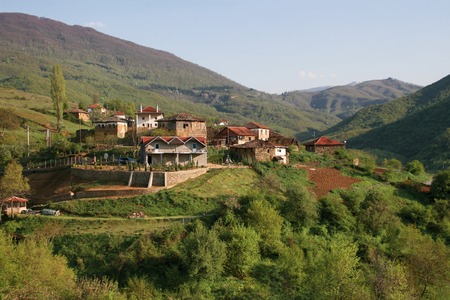 old village in the mountains in macedoniaの写真素材