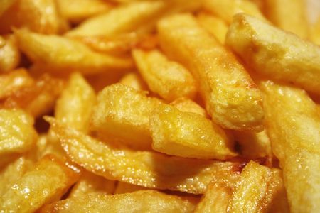 french fries - chips, close up photoの写真素材