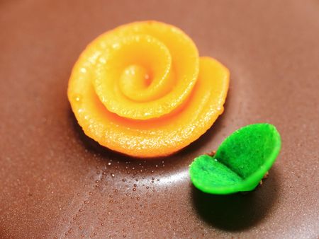 abstract shot of a colorful chocolate cookieの写真素材