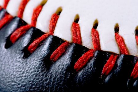 black and white american baseball, macro shotの写真素材