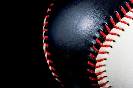 black and white american baseball, macro shotの写真素材