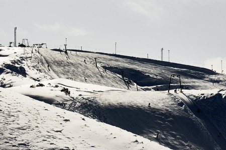 ski center Zare Lazarevski, Mavrovo, in Macedoniaの写真素材