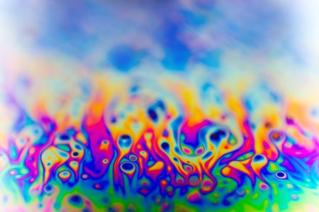extreme close up of a soap bubble, abstract shotの写真素材
