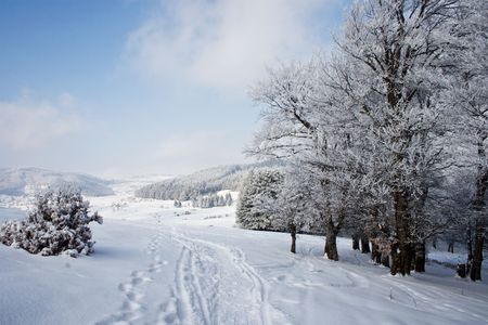 landscape from the Krushevo region in Macedoniaの写真素材