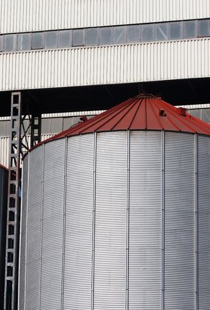 abstract photo of a huge grain siloの写真素材