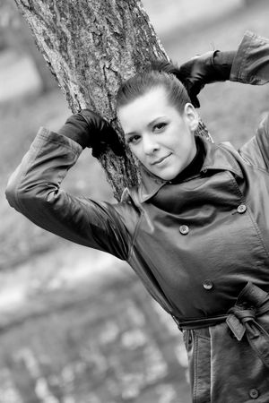 portrait of a girl in the parkの写真素材