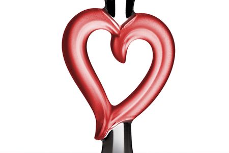 a heart of glass, isolated on whiteの写真素材