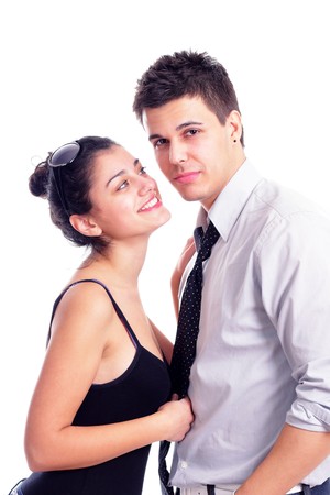 young sexy couple isolated on white backgroundの写真素材