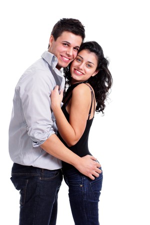 young sexy couple isolated on white backgroundの写真素材