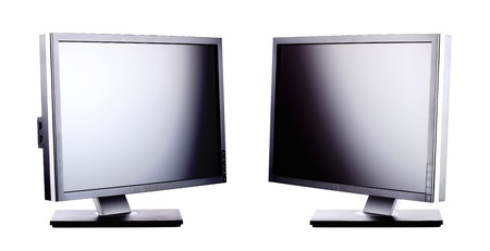 professional ips panel lcd monitors, isolated on whiteの写真素材
