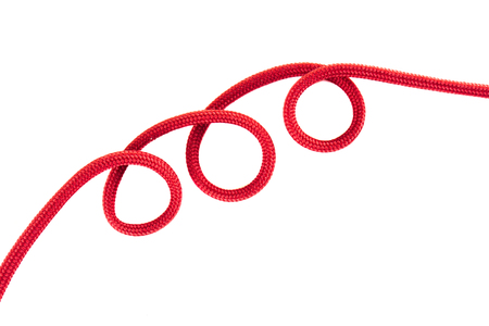 red shoe laces against white background