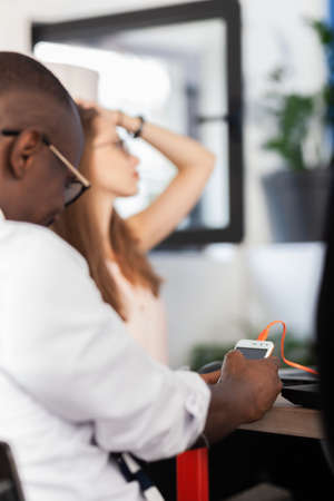 Business people having a creative meeting. Successful multiethnic multiracial colleagues in an...