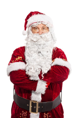 santa claus studio portrait on white backgroundの写真素材