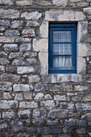 Stone wall of an old houseの写真素材