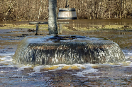 Spring flood in Tuhala, Estonia, boiling Witchの写真素材