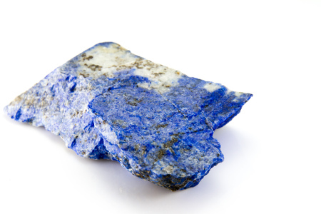 Lapislazzuli, blue mineral stone isolated on a white background の写真素材