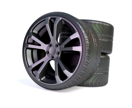Image of car wheels Designed for promotional products car repair workshops.のeditorial素材