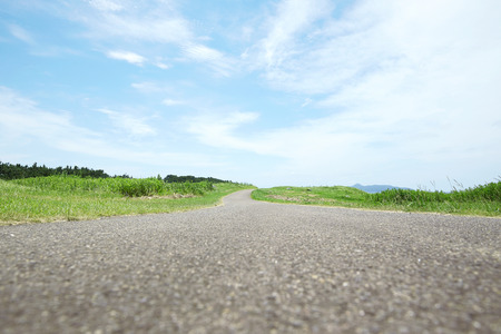 straight road in the natureの写真素材