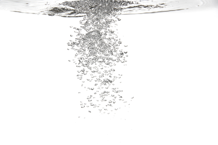 water bubble under the water on white backgroundの写真素材