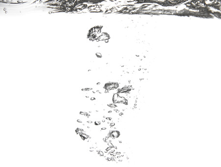 water bubble under the water on white backgroundの写真素材