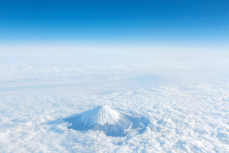 landscape of the clear sky with Mt. Fujiの写真素材