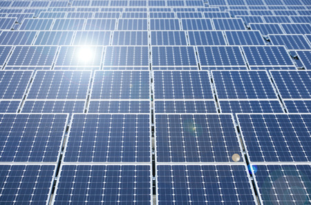 close up of the solar panelsの写真素材